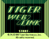 Tiger Web Link title screen for Game.Com